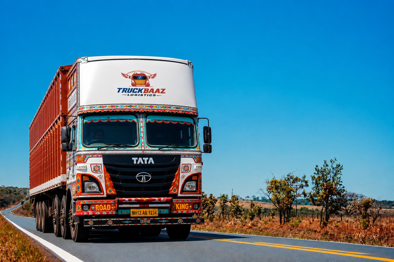 Commercial freight truck travelling on a highway